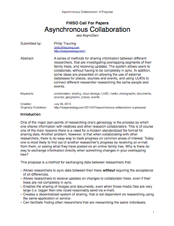 Asynchronous Collaboration: A Proposal